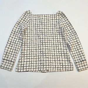 Zara Black and White Plaid Top Size XS